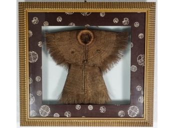 Antique Chinese Coir Coat In Beautiful Shadow Box Frame