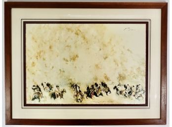 Large Signed, Numbered Lithograph By Biss, 'Turning In War Dust'