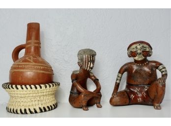 Tribal Statues And Pitcher