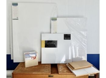 Assorted New Canvass And Encaustic Boards