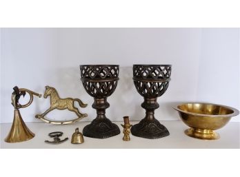 Assorted Brass And Metal Decor