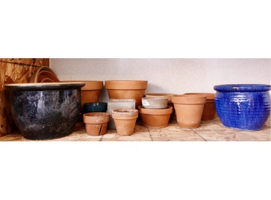 Assorted Terra Cotta And Ceramic Planters