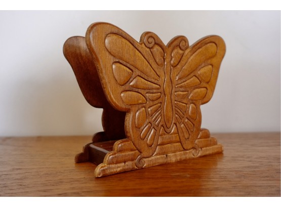 Adorable Vintage Wood Butterfly Napkin Holder