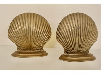 Pair Of Brass Shell Bookends