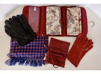 Leather Gloves, Scarf, & Jewelry Folds