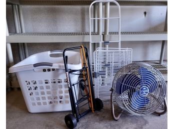 Laundry Basket, Fan, Shelving, And More