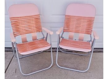 Pair Of Pink Jelly Beach Chairs