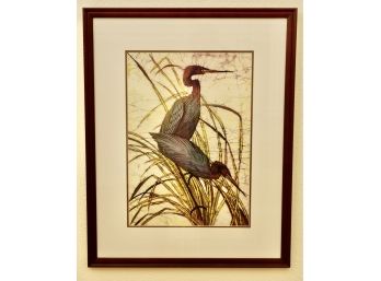 Signed And Framed Print Of Batik Art By Janice Cline