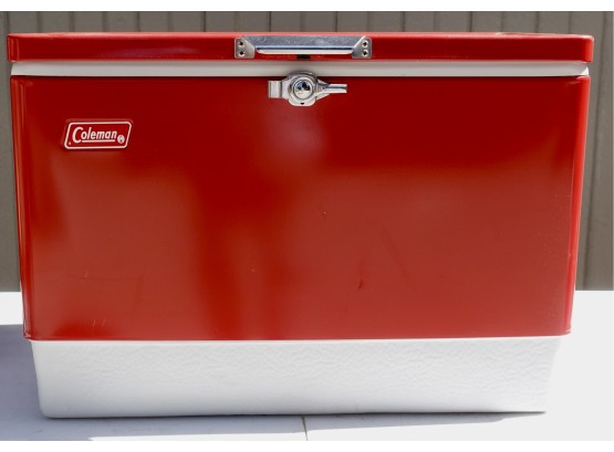 Vintage Red Cooler In Great Condition
