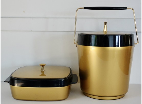 Vintage West Bend Ice Bucket And Insulated Food Server