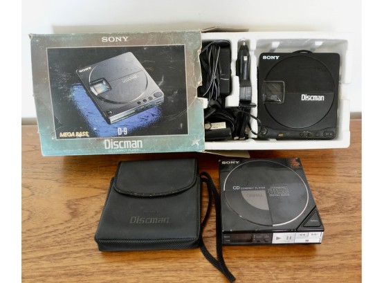 3 Sony Discman's Made In Japan, One In Box With Power Supply