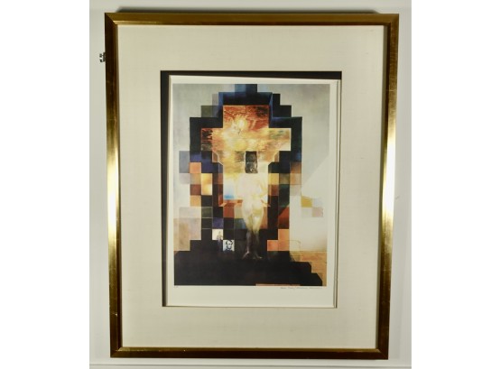 Gala Nude / Abraham Lincoln After Salvador Dali Embossed 1980's Lithograph Framed