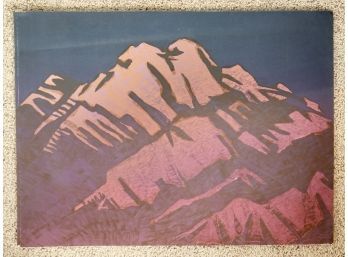 Signed Serigraph Of Mountains By Marilyn Markowitz