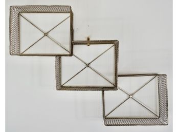 Adorable Mid  Century Brass Finish Wire Wall Shelf