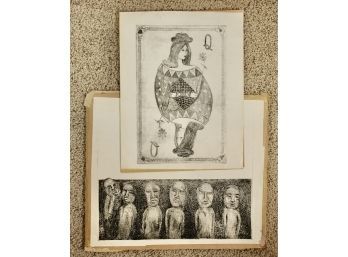 2 Etchings By Marilyn Markowitz, Unsigned