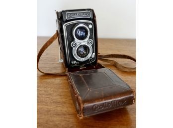 Franke & Heidecke Rolleiflex Camera In Leather Case