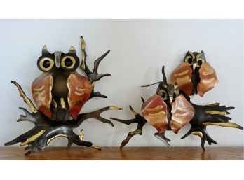 Vintage Torched Brass Owl Wall Art