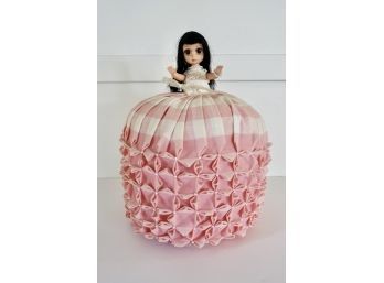 Vintage Large Eyed Doll With Stuffed Hoop Skirt