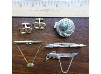 Vintage Anson Money Clip, Cuff Links, And Tie Clips