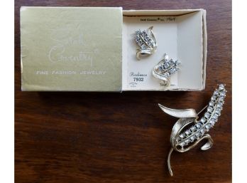 1964 'radiance' By Sarah Coventry Earrings In Original Box With Brooch