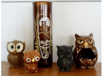 Owl Candles, Ashtray, & More