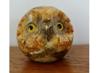 Vintage Italian Carved Alabaster Owl