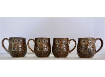 4 Ceramic Owl Mugs