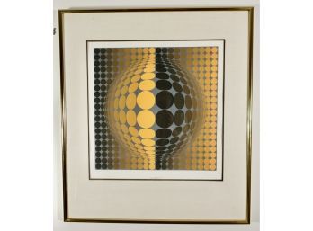 Rare Signed, Numbered 63/125, Framed Vasarely Print