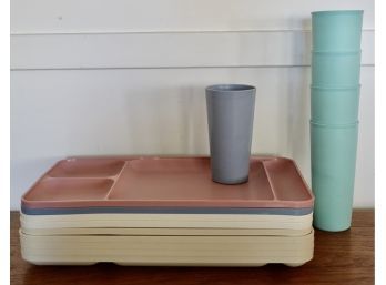 Vintage Tupperware Trays And Tumblers In Pastels