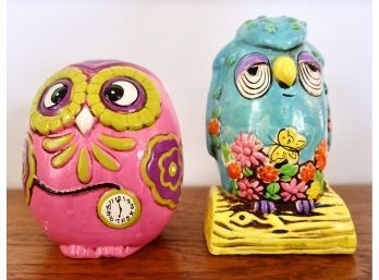 2 Super Fun Vintage Japanese Owl Banks