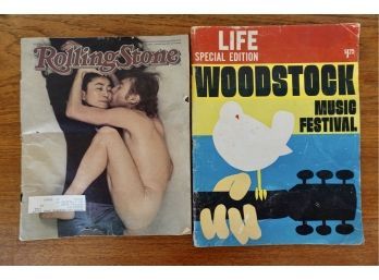 Iconic 1981 Rolling Stone John & Yoko  & 1969 Life Woodstock Magazines