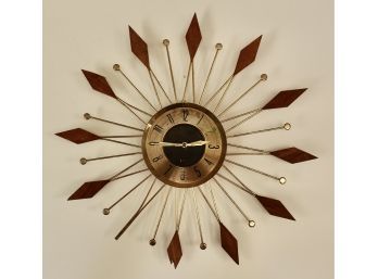Mid Century Starburst Clock, As Is