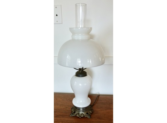 Gorgeous Antique Milk Glass Lamp