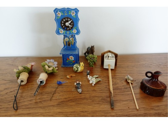 Assorted Miniatures Including Swedish Clock