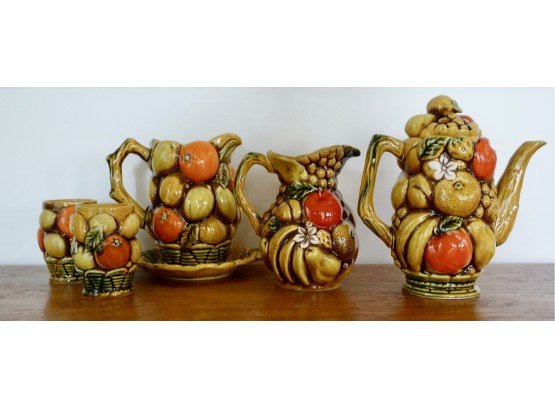 Collection Of Vintage Japanese Inarco Fruit Pitchers, Cups, & More