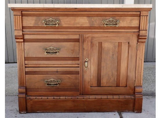 Antique Cabinet With Stone Top