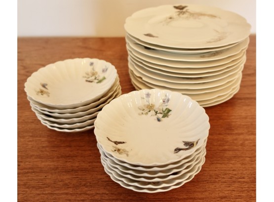 Beautiful Hand Painted Haviland Limoges Plates And Bowls, Some Chipped