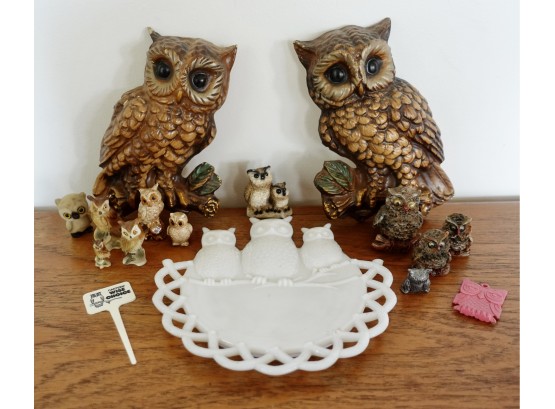 Westmoreland Milk Glass Owl Wall Hanging And More