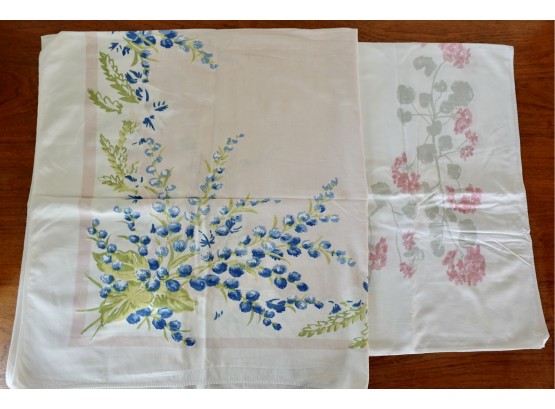 2 Vintage Printed Floral Tablecloths