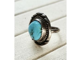 Sterling & Turquoise Ring, Sz 5, 7g