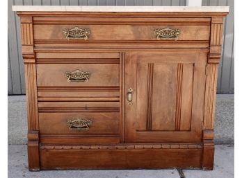 Antique Cabinet With Stone Top