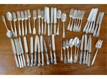 Assorted Vintage And Antique Silver Plate Flatware