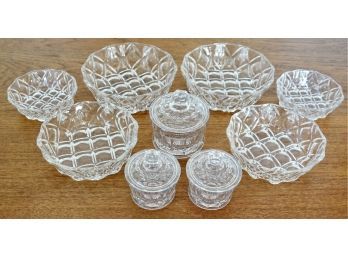 Crystal Nesting Bowls And Lidded Jars