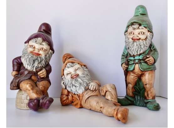 3 Ceramic Gnomes