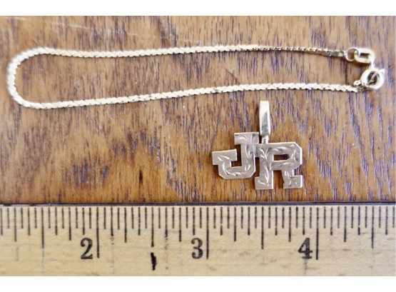 14k Gold JR Pendant And Bracelet