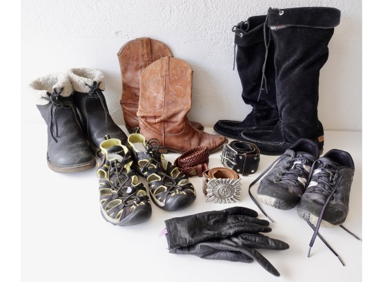 Women's Boots, Shoes, Belts, And Leather Gloves