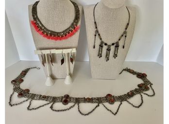 Base Metal Tribal Jewelry & Belt