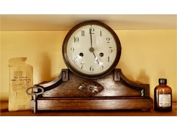 Antique Wood Mantle Clock