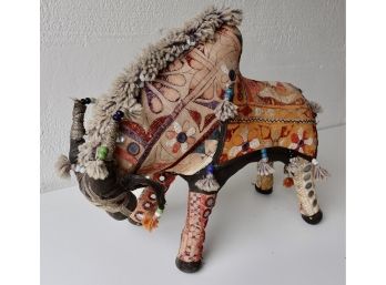 Gorgeous Vintage Embroidered Indian Bull