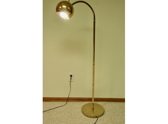 Vintage Brass Finish Gooseneck Orb Shade Floor Lamp